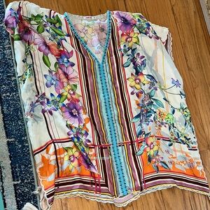 Johnny Was Floral Striped Tunic - Multicolor